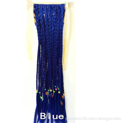 Synthetic Hair Long Straight Braids Ponytail High Temperature Fiber Clip in PonyTail Hair Extension Women Ponytails
